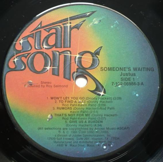 Justus (13) : Someone's Waiting (LP, Album)