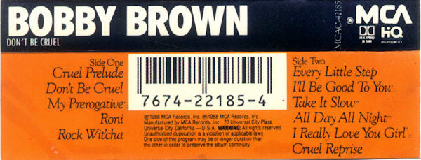 Bobby Brown : Don't Be Cruel (Cass, Album, Dol)