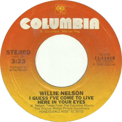 Willie Nelson : Angel Flying Too Close To The Ground (7", Single, Pit)