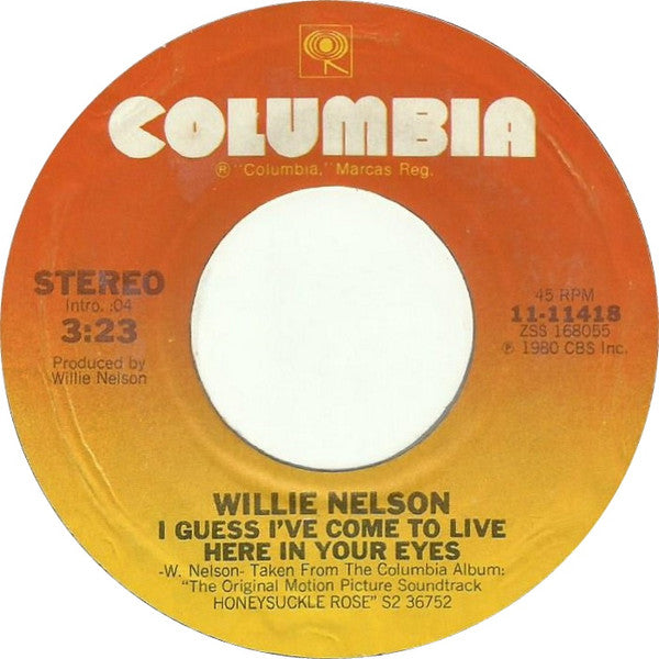 Willie Nelson : Angel Flying Too Close To The Ground (7", Single, Pit)
