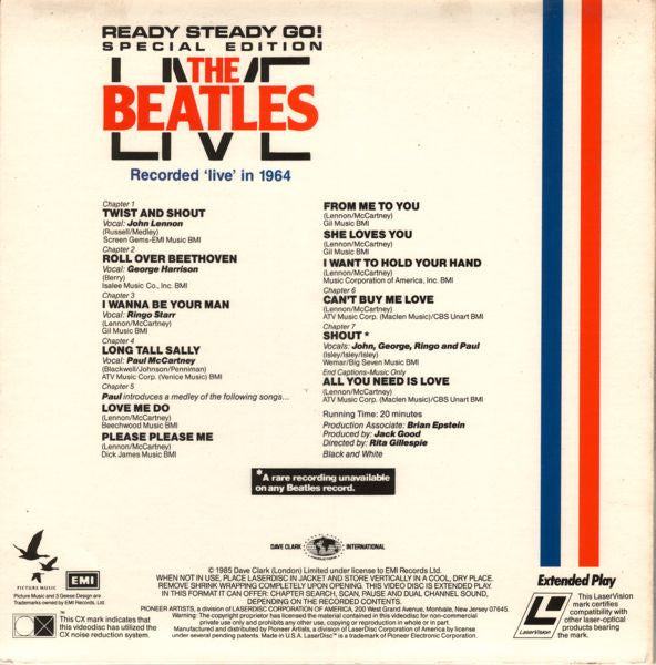 The Beatles : Ready Steady Go! Special Edition / The Beatles Live (Laserdisc, 8", S/Sided, RE, S/Edition, NTSC, CLV)