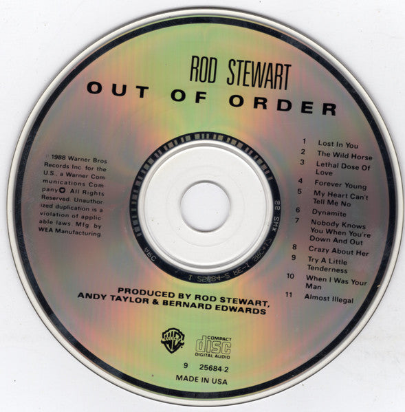 Rod Stewart : Out Of Order (CD, Album, ARC)