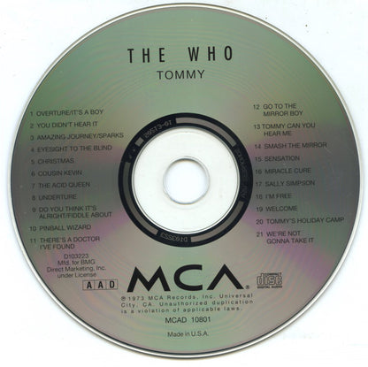 The Who : Tommy (CD, Album, Club, RE, RM, BMG)