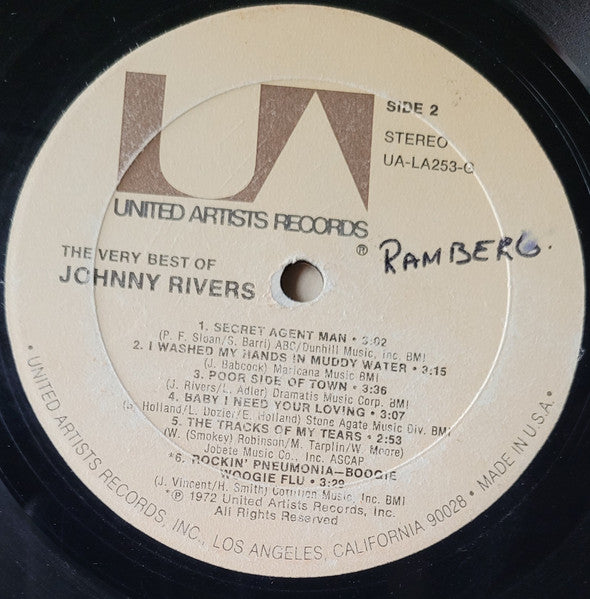 Johnny Rivers : The Very Best Of Johnny Rivers (LP, Comp)