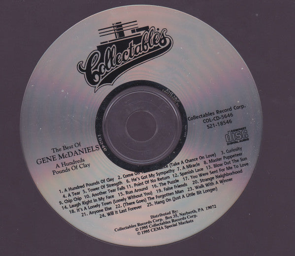 Gene McDaniels* : The Best Of Gene McDaniels (A Hundred Pounds Of Clay) (CD, Comp, Mono, RM)