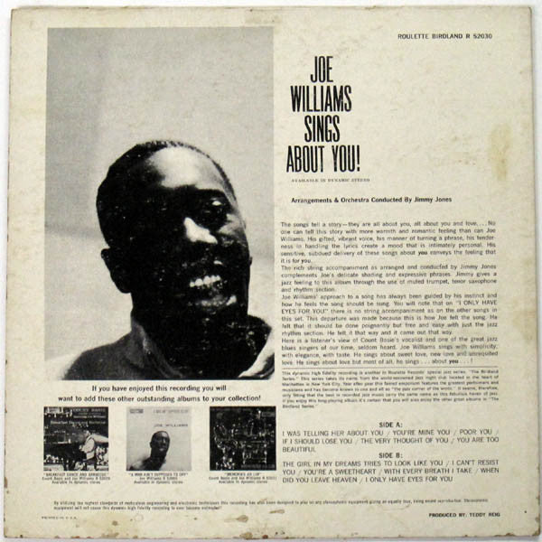 Joe Williams : Sings About You (LP, Album, Mono)