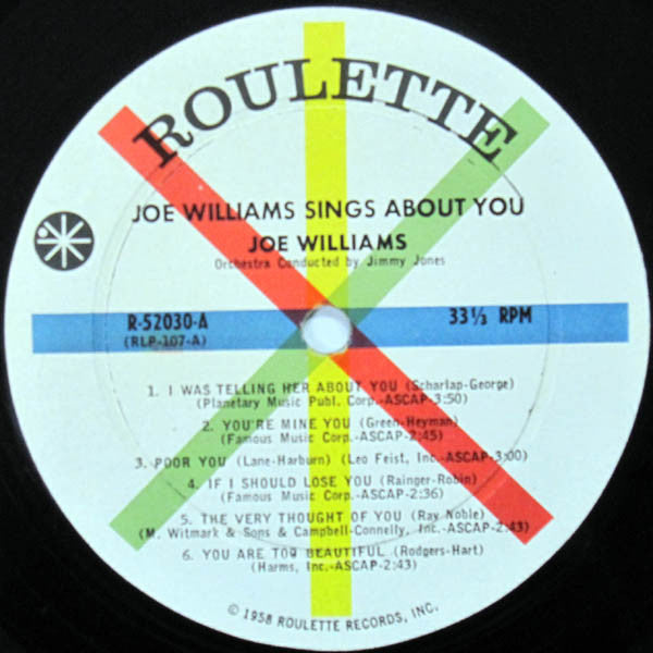 Joe Williams : Sings About You (LP, Album, Mono)