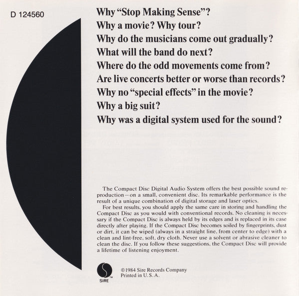 Buy Talking Heads : Stop Making Sense (CD, Album, Club, RE, Spe