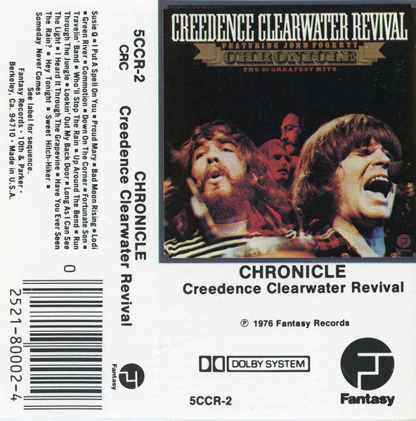 Creedence Clearwater Revival Featuring John Fogerty : Chronicle (The 20 Greatest Hits) (Cass, Comp, Club, RE, CRC)