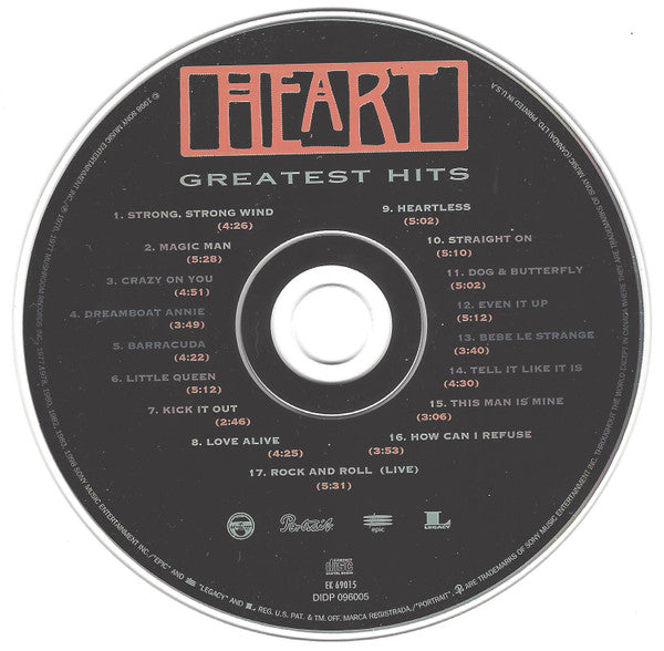 Heart : Greatest Hits (CD, Comp, RM)