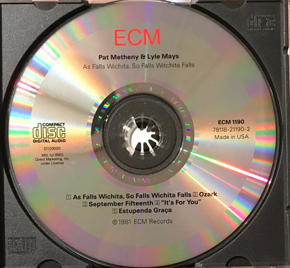 Pat Metheny & Lyle Mays : As Falls Wichita, So Falls Wichita Falls (CD, Album, Club, RE, BMG)