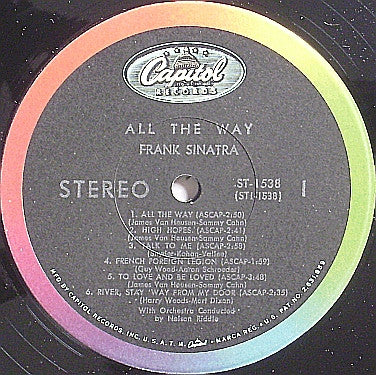 Frank Sinatra : All The Way (LP, Comp, RE)