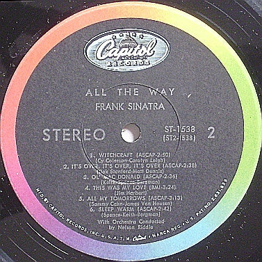 Frank Sinatra : All The Way (LP, Comp, RE)