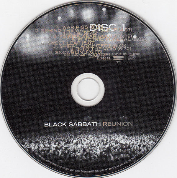 Black Sabbath : Reunion (2xCD, Album, Club)