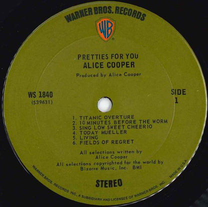 Alice Cooper : Pretties For You (LP, Album, RE)