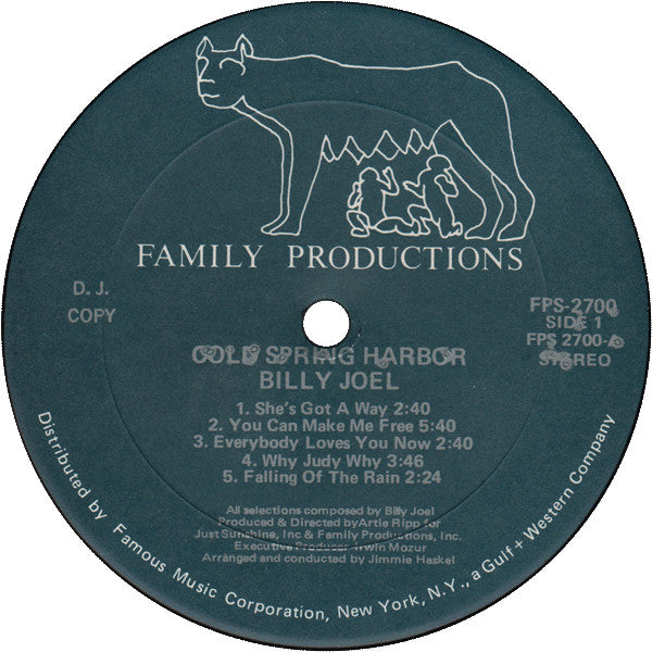 ☆US ORIG LP☆BILLY JOEL/Cold Spring Harbor 1971年 FAMILY