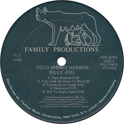 Billy Joel : Cold Spring Harbor (LP, Album, Unofficial, D.J)