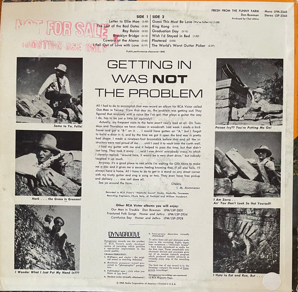 Don Bowman : Fresh From The Funny Farm (LP, Album, Mono, Hol)