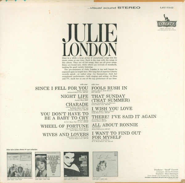 Julie London : You Don't Have To Be A Baby To Cry (LP, Album, Hol)