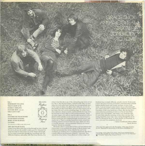 Grace Slick And The Great Society : Somebody To Love (LP, Comp)