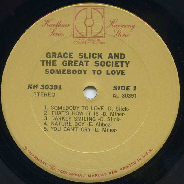 Grace Slick And The Great Society : Somebody To Love (LP, Comp)