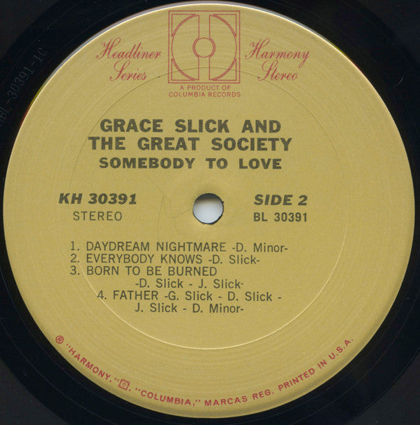 Grace Slick And The Great Society : Somebody To Love (LP, Comp)