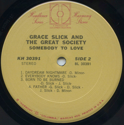 Grace Slick And The Great Society : Somebody To Love (LP, Comp)