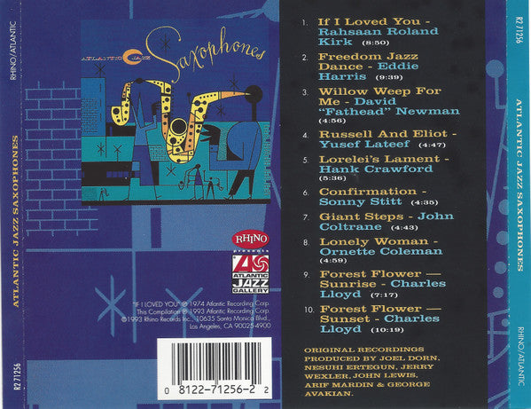 Various : Atlantic Jazz Saxophones (CD, Comp)