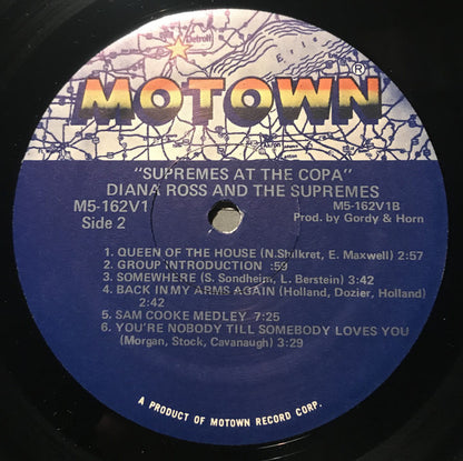 The Supremes : At The Copa (LP, Album, RE)