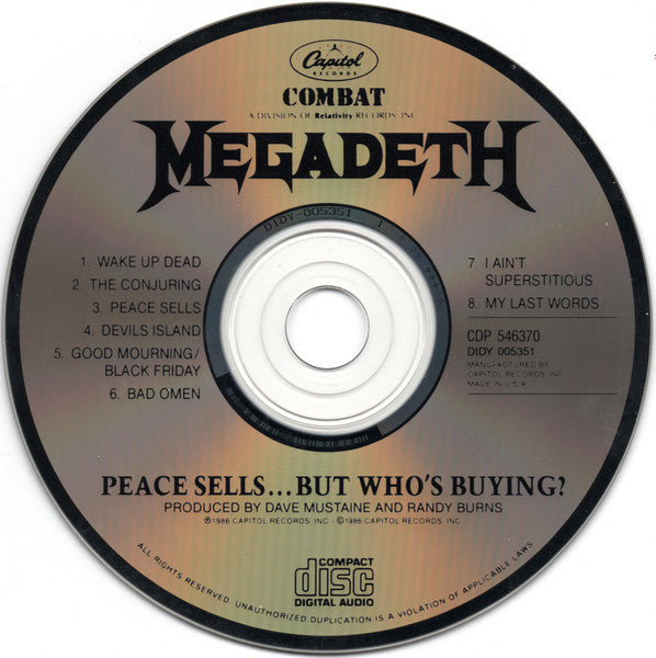 Megadeth : Peace Sells... But Who's Buying? (CD, Album, Club, RE)