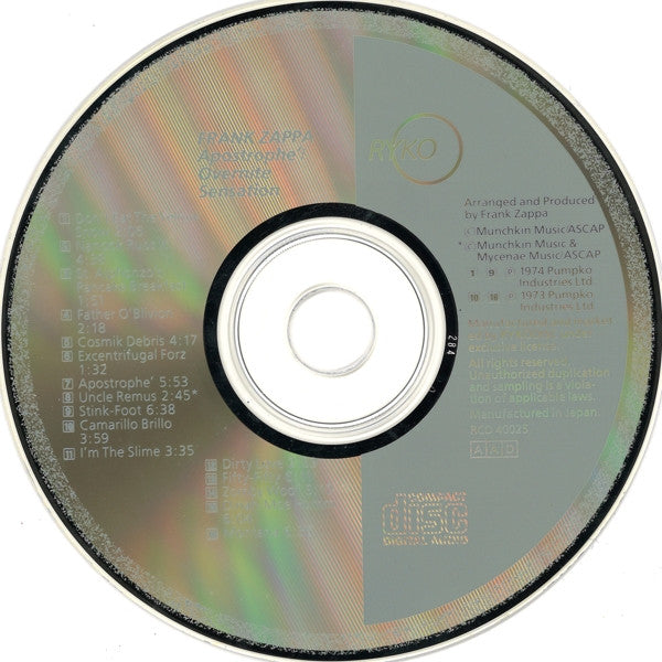 Frank Zappa : Apostrophe' / Overnite Sensation (CD, Comp)