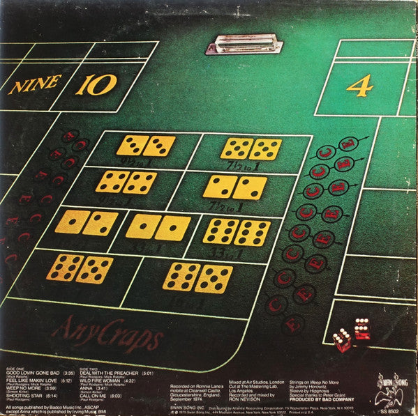 Bad Company (3) : Straight Shooter (LP, Album, RE, SP )
