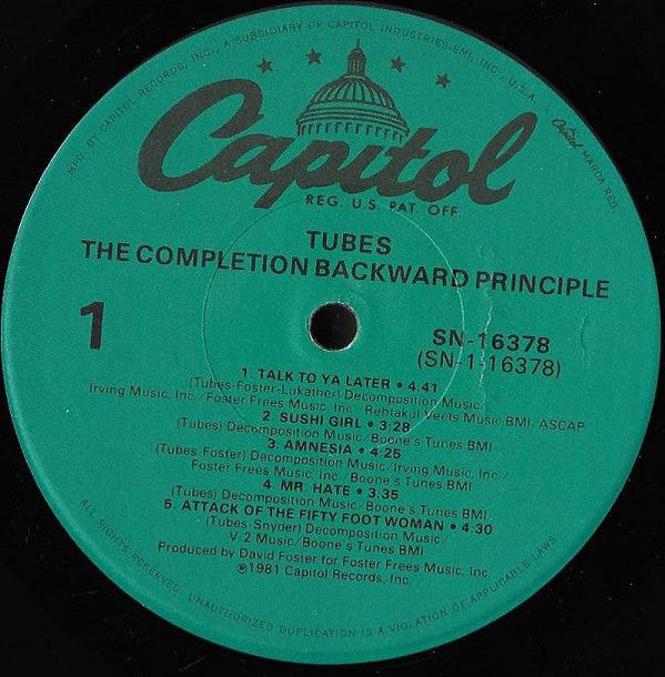 The Tubes : The Completion Backward Principle (LP, Album, RE)