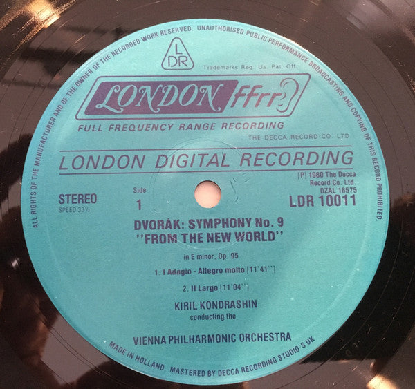 Dvořák*, Kondrashin*, The Vienna Philharmonic* : New World Symphony (LP, Album)