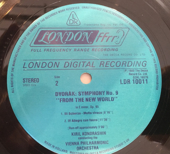 Dvořák*, Kondrashin*, The Vienna Philharmonic* : New World Symphony (LP, Album)