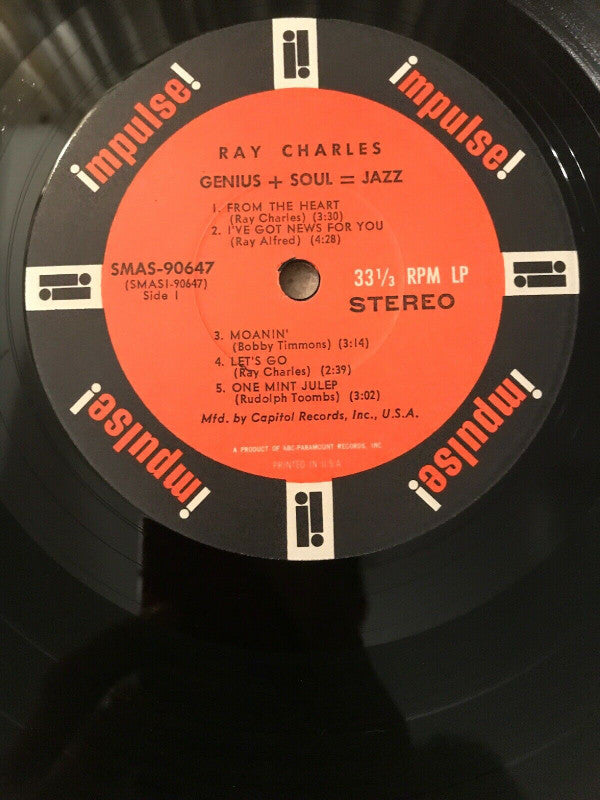 Ray Charles : Genius + Soul = Jazz (LP, Album, Club, RE, Cap)