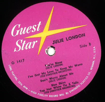 Julie London And Selections By The Ted Comstock Orchestra : Tenderly Yours (LP, Album, Mono)