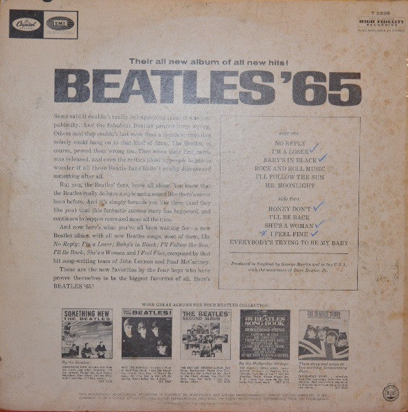 The Beatles : Beatles '65 (LP, Album, Mono, Roc)