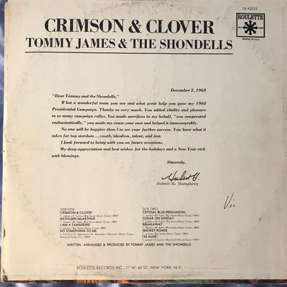 Tommy James & The Shondells : Crimson & Clover (LP, Album, Ter)