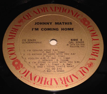 Johnny Mathis : I'm Coming Home (LP, Album, Quad)