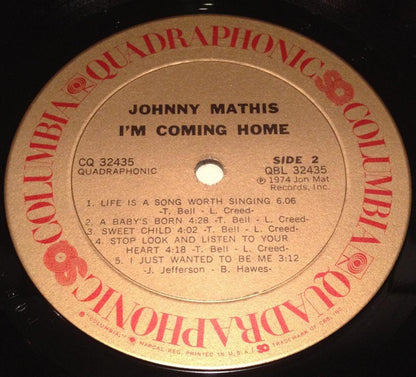 Johnny Mathis : I'm Coming Home (LP, Album, Quad)