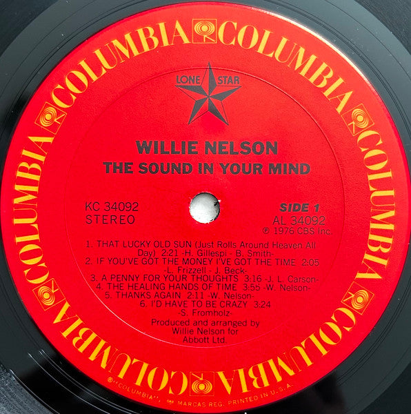 Willie Nelson : The Sound In Your Mind (LP, Album, Pit)