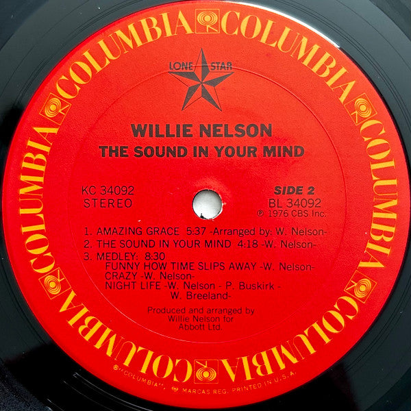 Willie Nelson : The Sound In Your Mind (LP, Album, Pit)