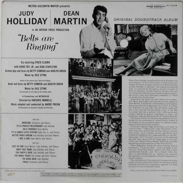 Judy Holliday And Dean Martin : Bells Are Ringing (LP, Mono)