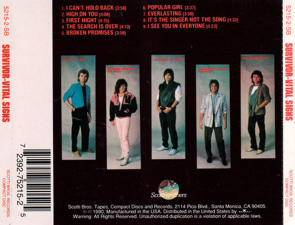 Survivor : Vital Signs (CD, Album, RE, Dis)