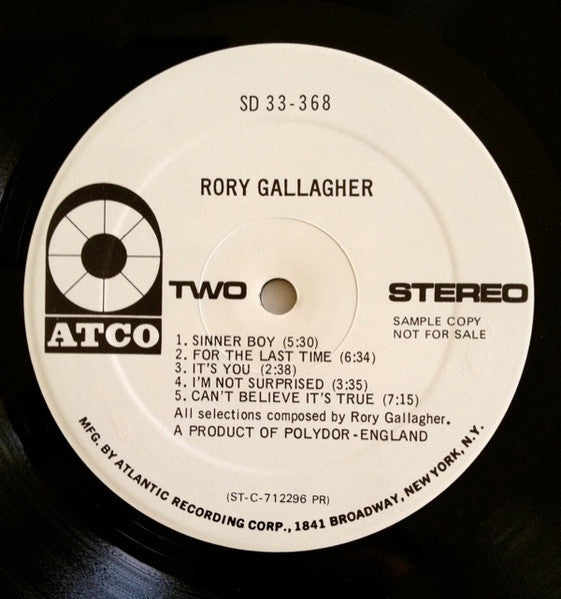 Rory Gallagher : Rory Gallagher (LP, Album, Promo, Pre)