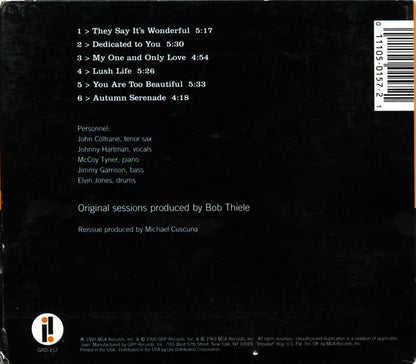 John Coltrane And Johnny Hartman : John Coltrane And Johnny Hartman (CD, Album, RE, RM, Dig)