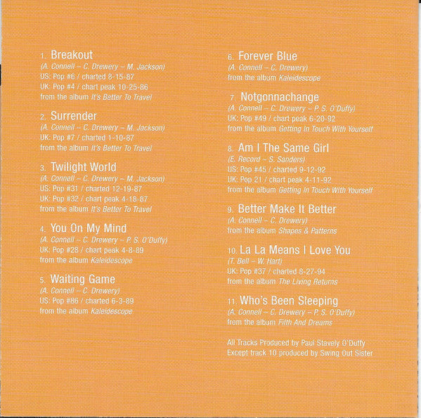 Swing Out Sister : The Best Of Swing Out Sister (CD, Comp, Club)