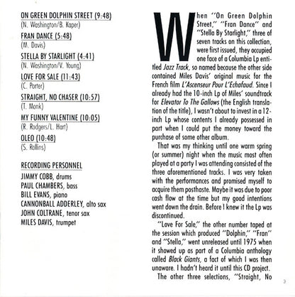 Miles Davis : '58 Sessions Featuring Stella By Starlight (CD, Comp, RM)