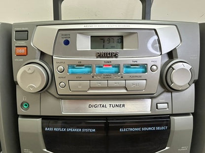 Philips AZ2765 Portable Boombox * CD-Radio-Double Cassette * Fully Serviced * New Belts